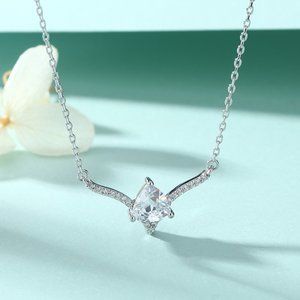 White diamond triangle necklace